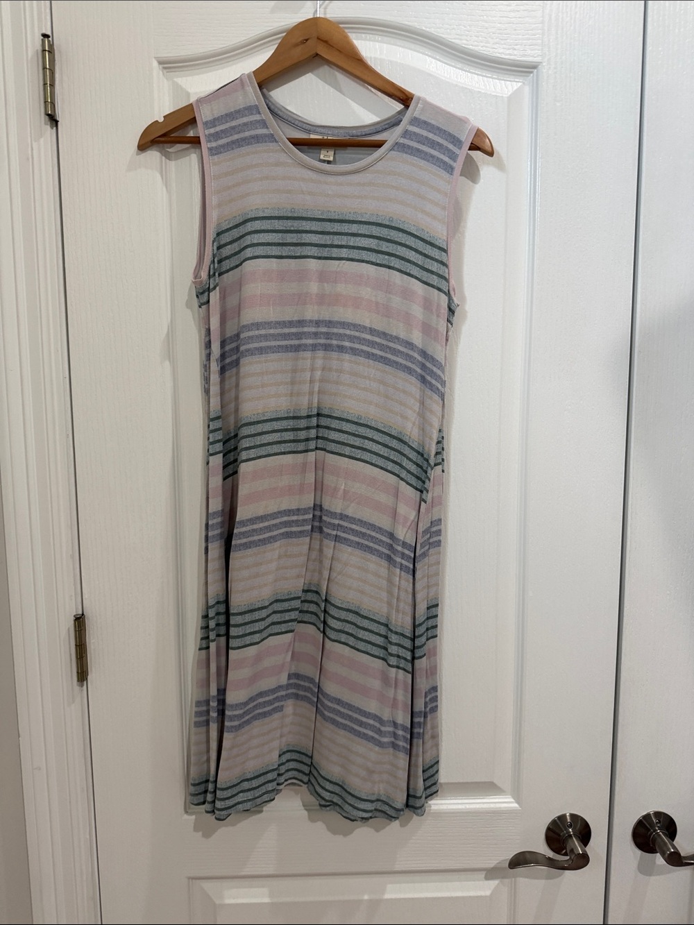 Style & co Sleeveless Pastel Striped Knit Dress